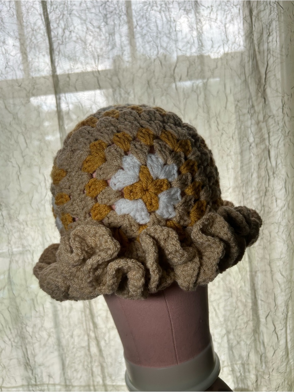 Handmade Crochet Ruffle Hat - Picture 4 of 15